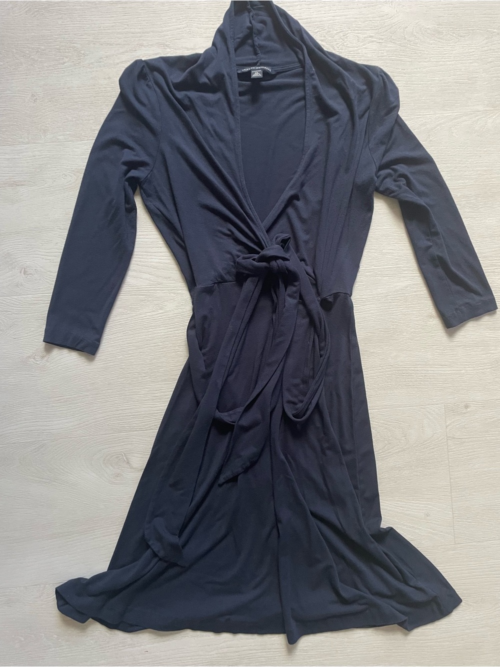 Banana Republic Black Long-Sleeve Wrap Dress